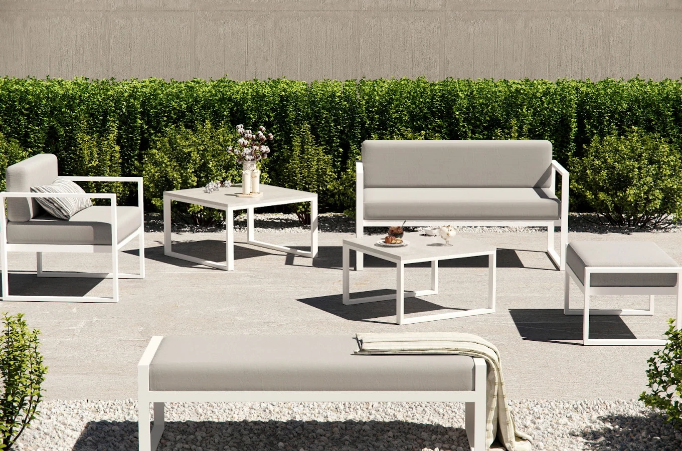 Tapicerowana ławka do ogrodu MONACO