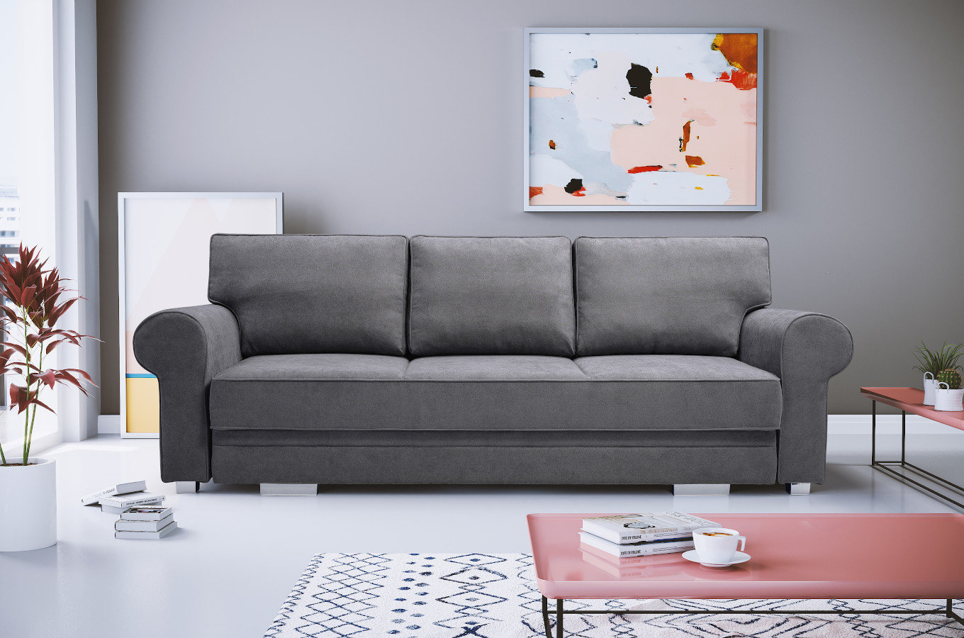 Elegancka rozkładana sofa CHESTER z pojemnikiem na pościel