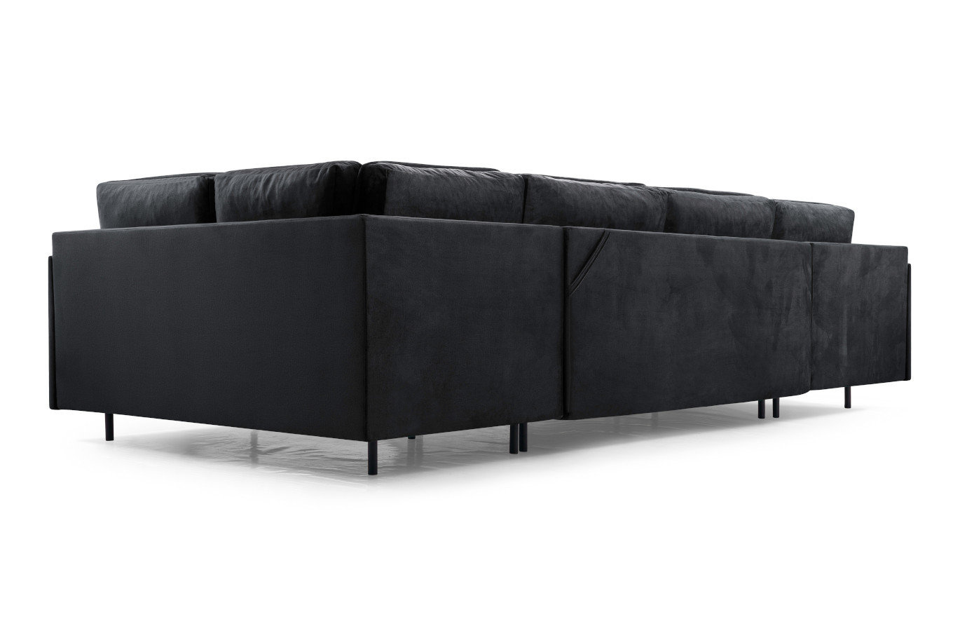 Duży nowoczesny narożnik ZANZIBAR U z funkcją spania i pojemnikiem na pościel