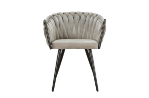 Nowoczesne krzesło SARA BLACK z plecionym oparciem