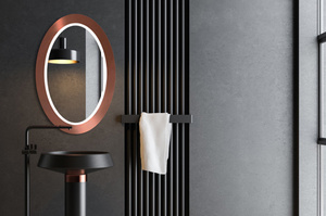 Owalne lustro OVAL BOLD z oświetleniem LED / rama dostępna w 5 kolorach