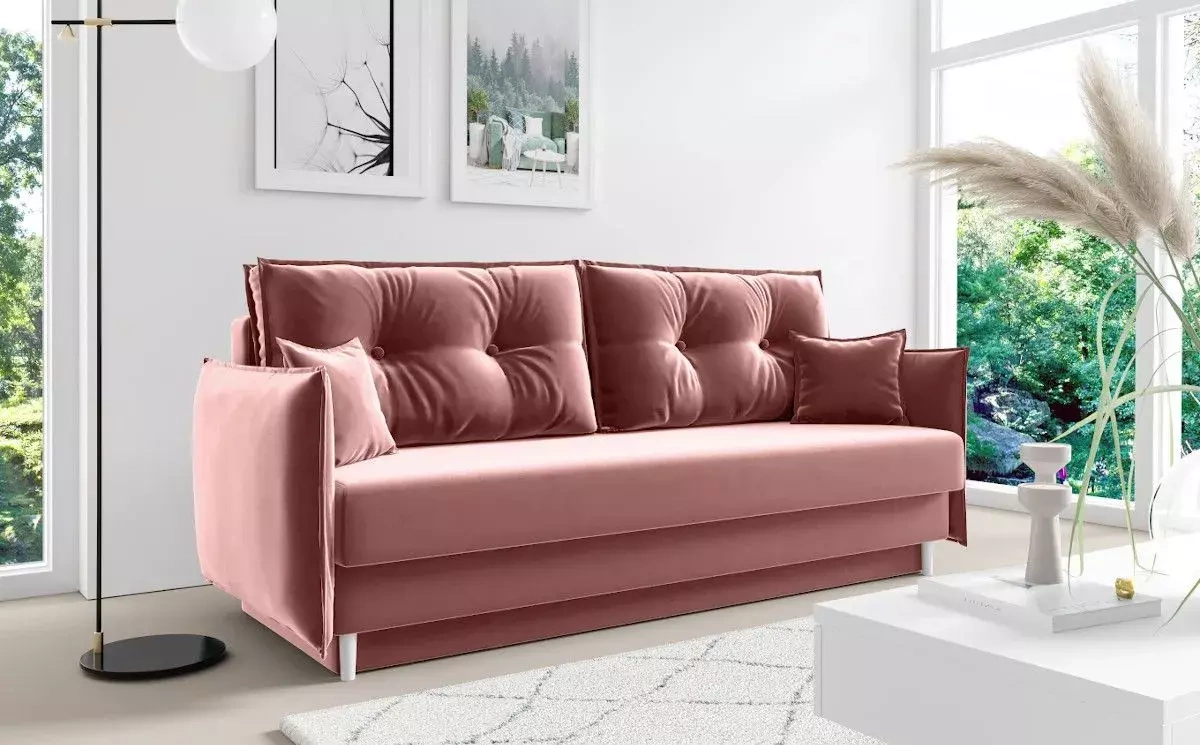 Elegancka sofa BRADLEY z funkcją spania i pojemnikiem na pościel