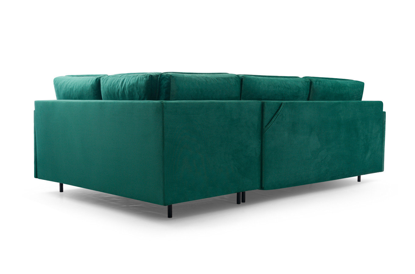 Nowoczesny narożnik HAITI L z funkcją spania i pojemnikiem na pościel