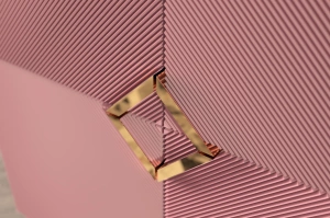 Drewniana komoda Visby DEMI HIGH / kolor pudrowy róż / szer. 100 cm