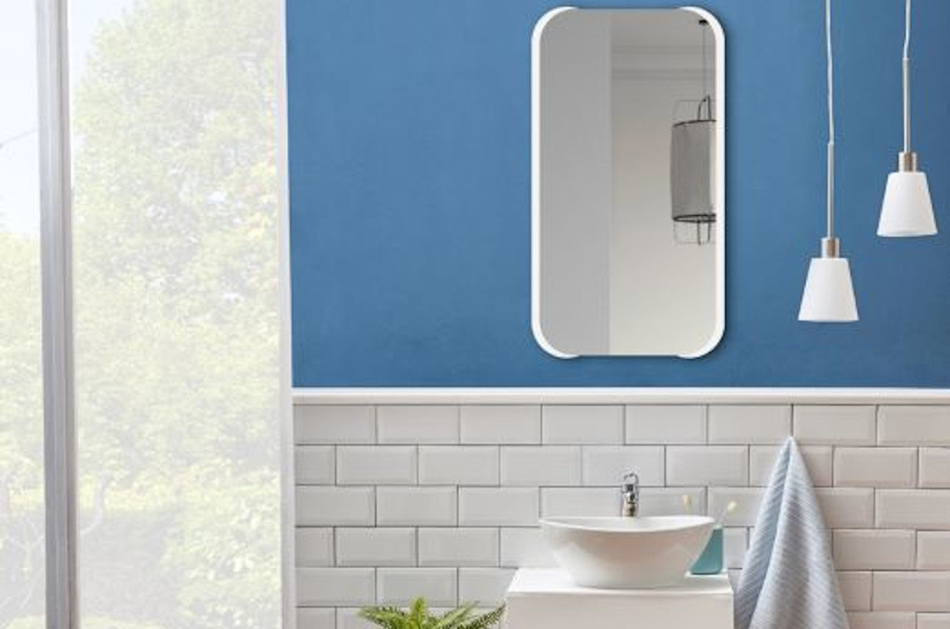 Prostokątne lustro MEZALI / rama dostępna w 5 kolorach