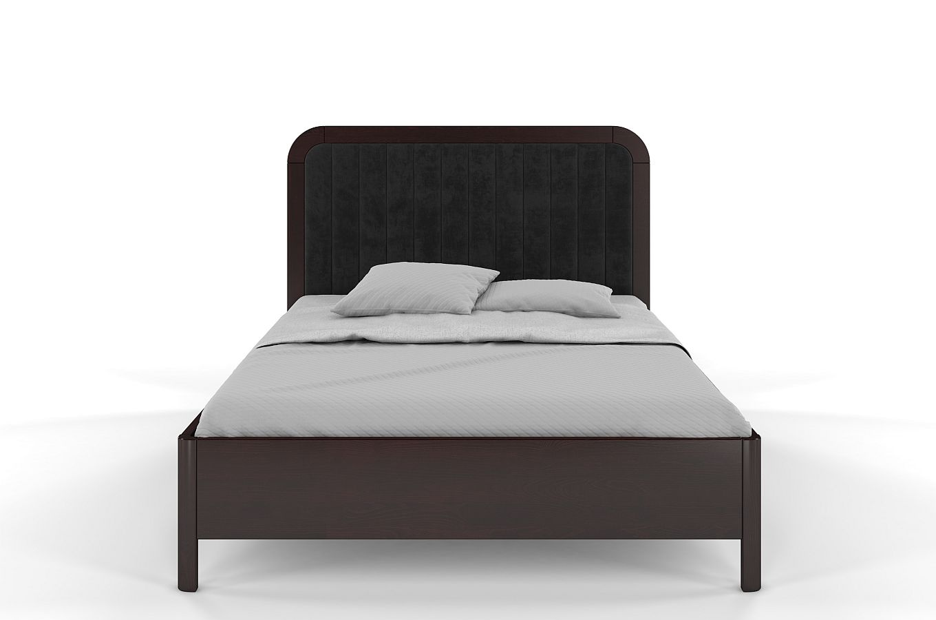 Tapicerowane łóżko drewniane sosnowe Visby MODENA BC z wysokim zagłówkiem (skrzynia na pościel)