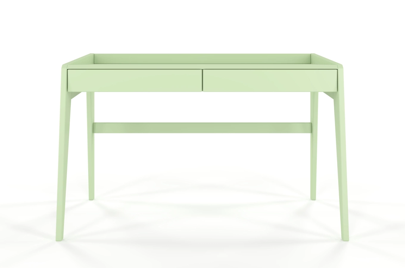 Drewniane biurko / toaletka z szufladami Visby LISA / kolor pudrowa zieleń / 125x70 cm