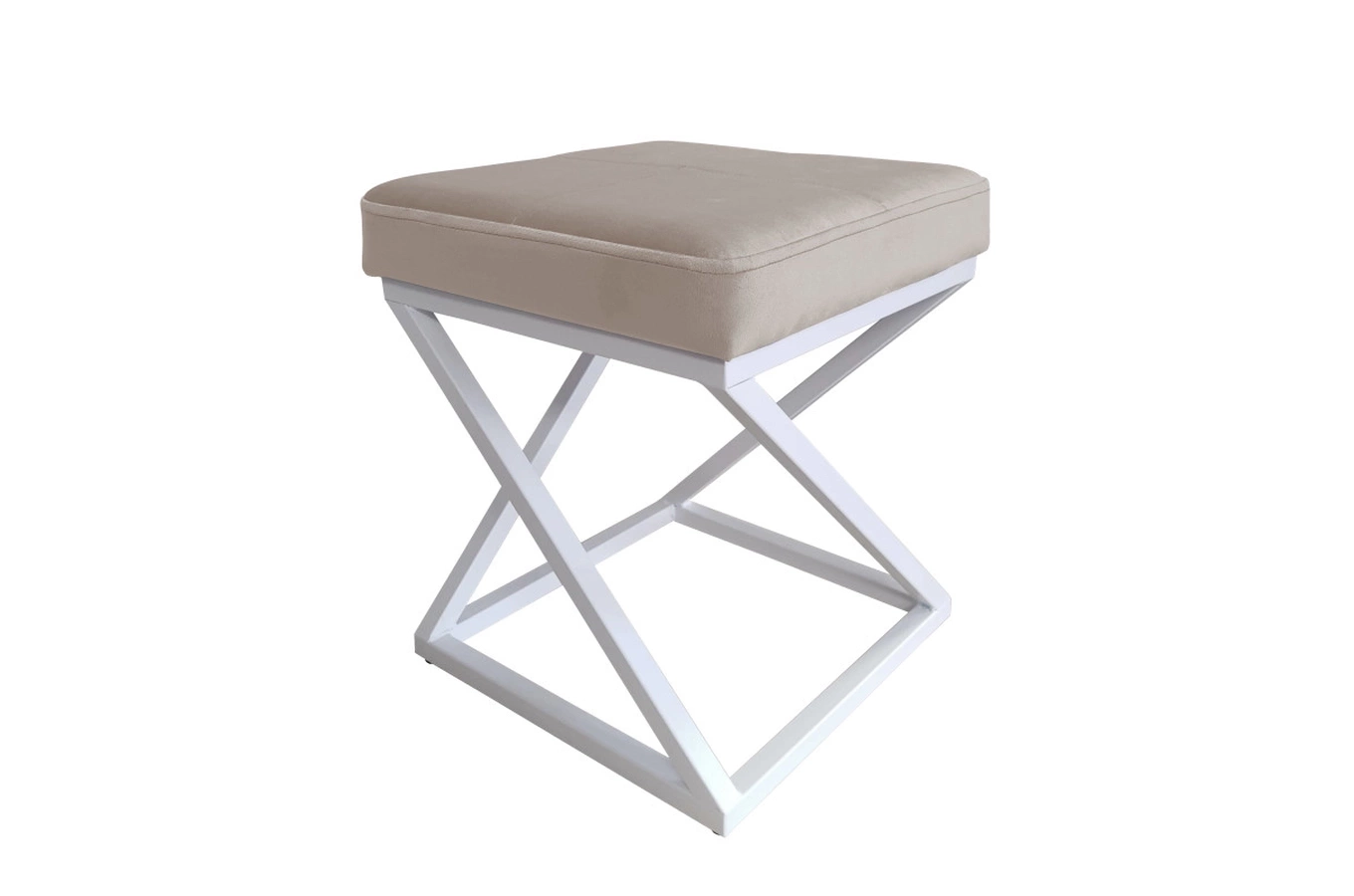 Tapicerowany puf DIXI na metalowych nogach / kolor tkaniny + podstawy do wyboru!