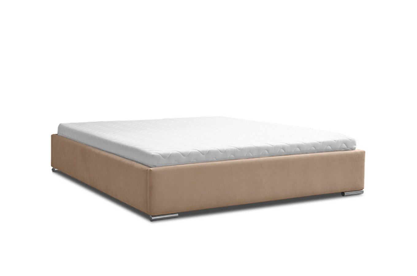 Klasyczne łóżko tapicerowane do sypialni WENER - bez zagłówka