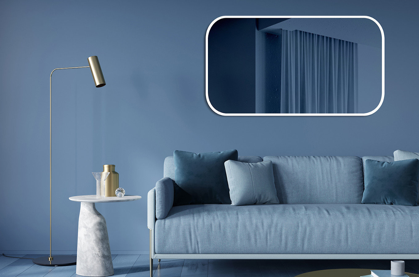 Prostokątne lustro MIRA Delicate / rama dostępna w 5 kolorach