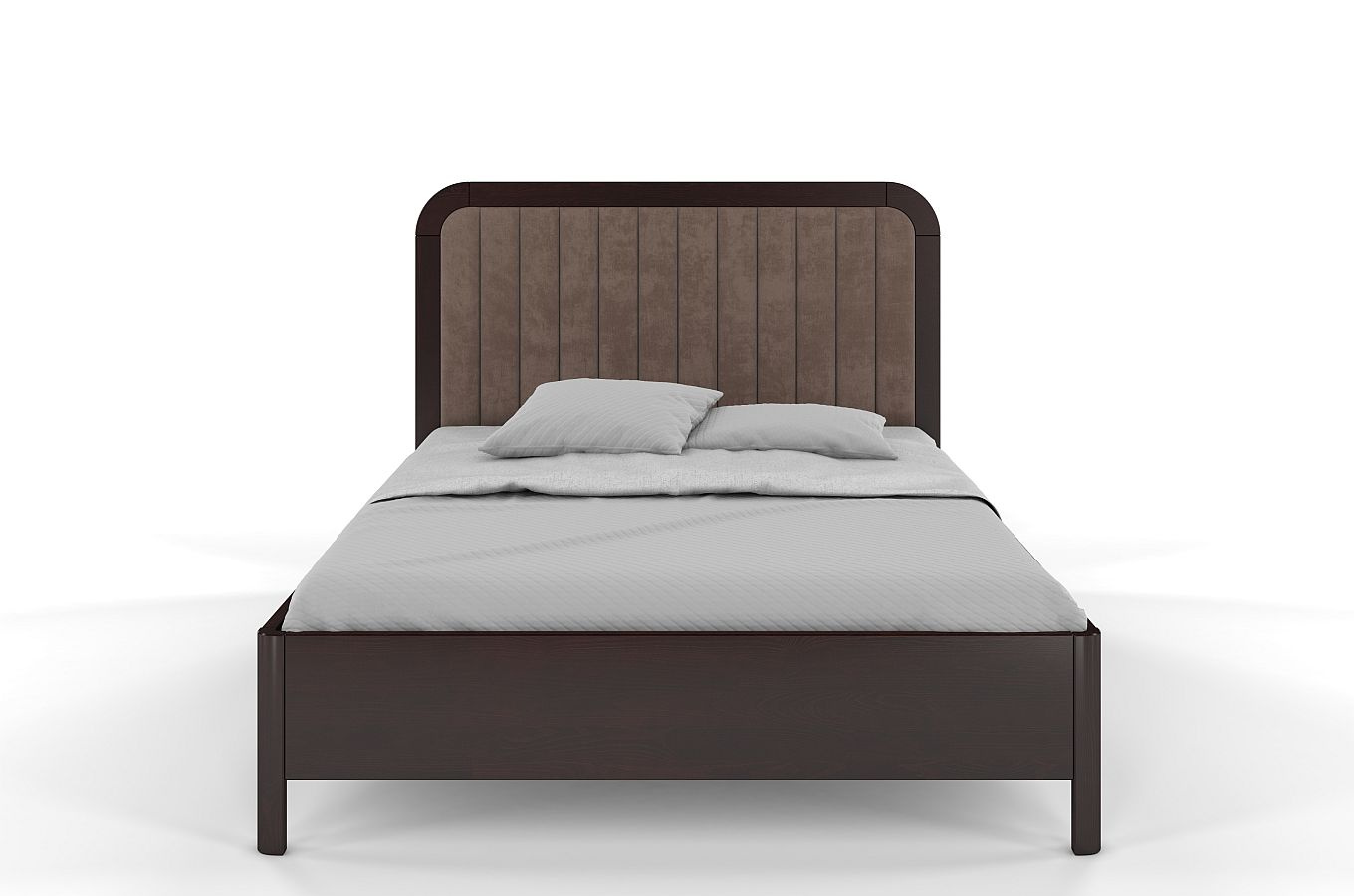 Tapicerowane łóżko drewniane sosnowe Visby MODENA BC z wysokim zagłówkiem (skrzynia na pościel)