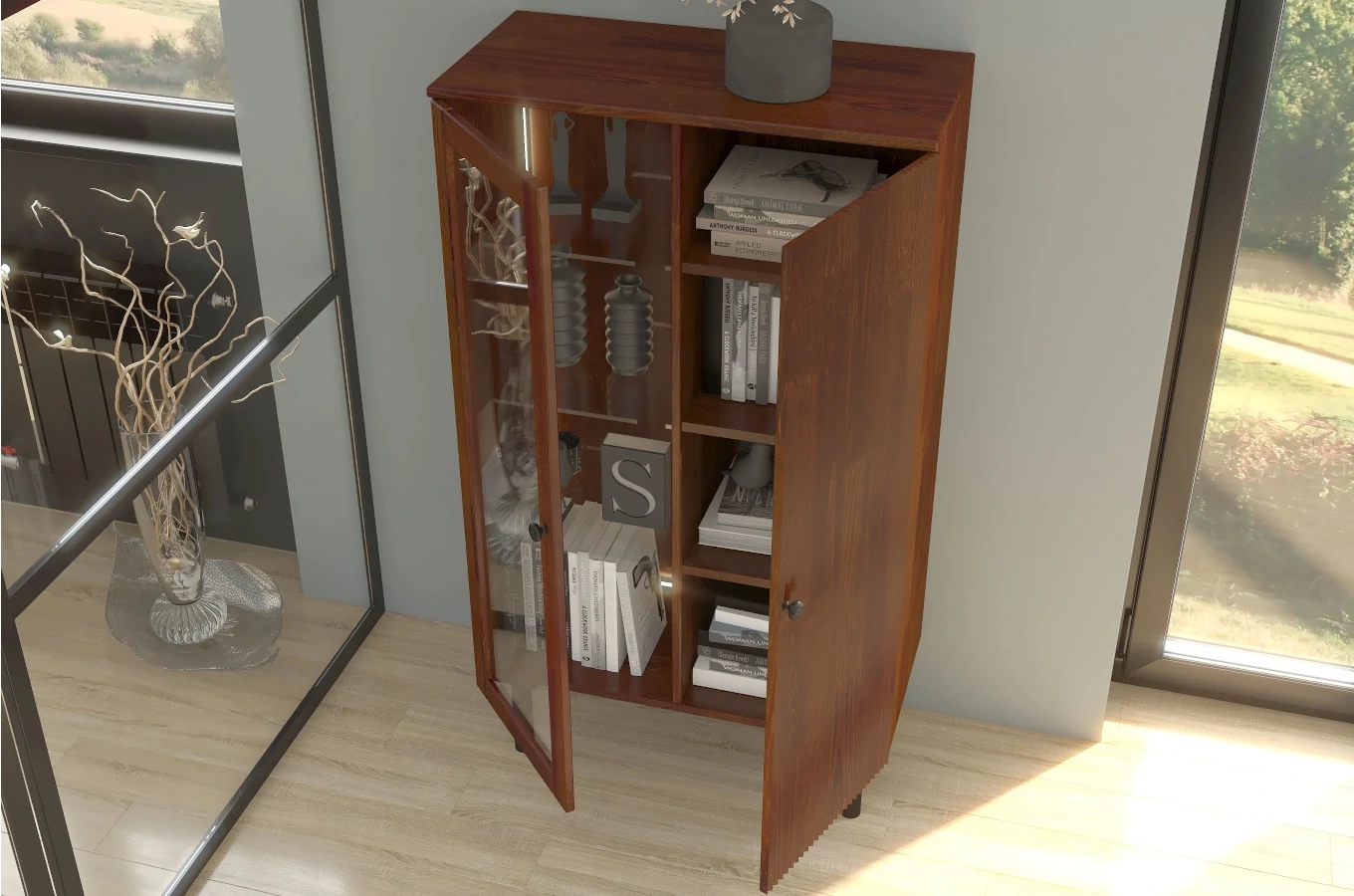 Witryna sosnowa Visby NORVIK High / szer. 80 cm