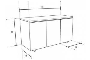 Komoda drewniana SHAQ II / szer. 150 cm