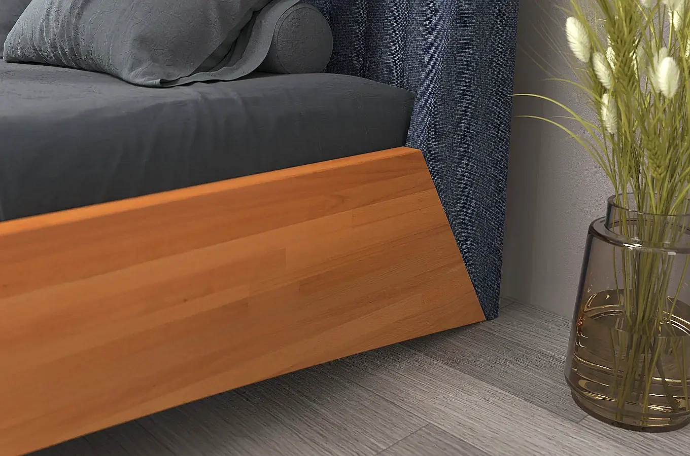 Łóżko lewitujące drewniane bukowe Visby ULF