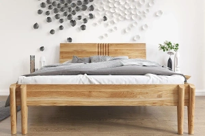 Łóżko drewniane dębowe Visby POZNAŃ / 160x200 cm, lakier naturalny