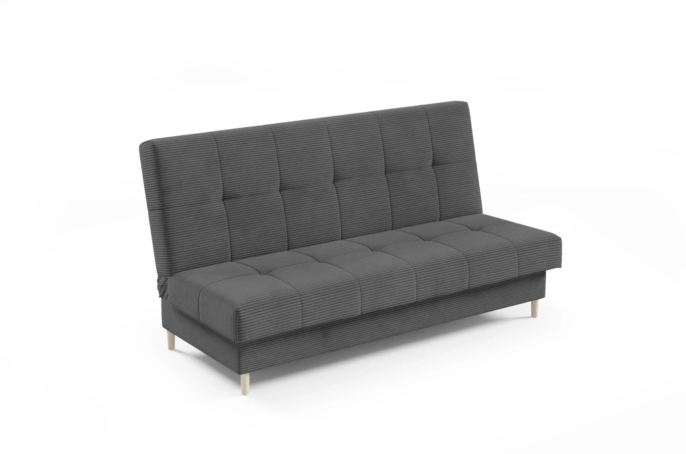 Nowoczesna sofa ABBY w skandynawskim stylu z funkcją spania i pojemnikiem na pościel