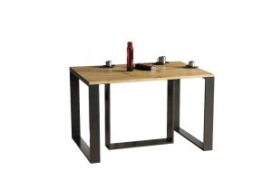 Nowoczesny rozkładany stół BORYS MAX na metalowych nogach 130-330 x 85 cm (dąb artisan)