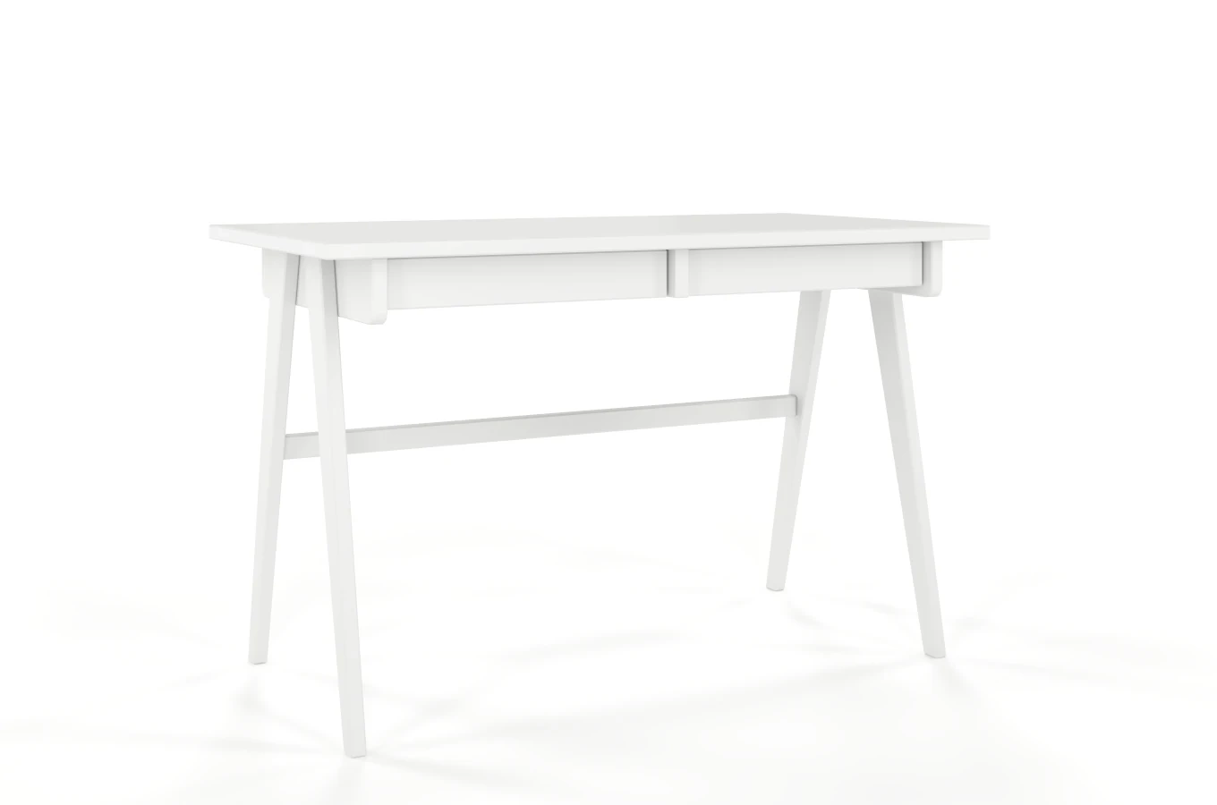 Drewniane biurko / toaletka z szufladami Visby EDDA / kolor biały RAL / 120x65 cm