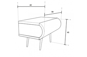 Drewniana szafka nocna LUKA / szer. 42 cm