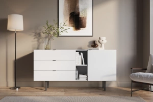 Nowoczesna biała komoda z szufladami Skandica MYWAY / szer. 160 cm