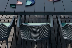 Zestaw mebli do ogrodu - rozkładany stół RIO 210-280 cm + 8 krzeseł NET RELAX