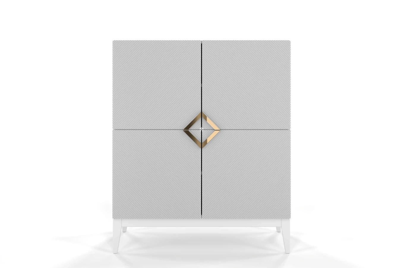 Drewniana komoda Visby DEMI HIGH / kolor biały + białe nogi / szer. 100 cm