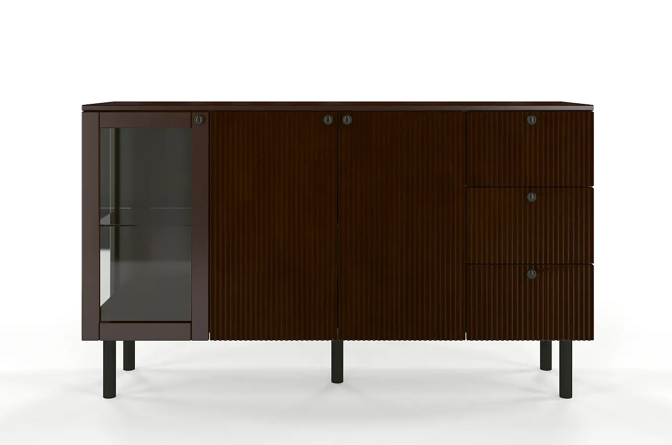 Komoda bukowa Visby Norvik / szerokość 160 cm / kolor palisander