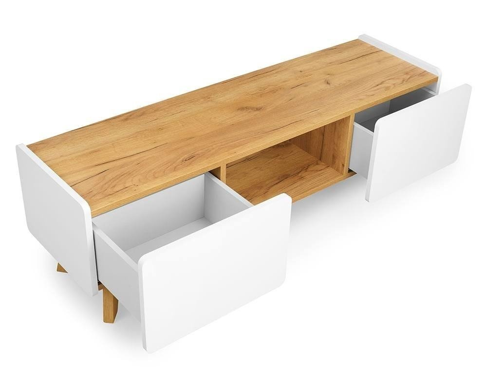 Szafka RTV Skandica LETT 02 na dębowych nogach / szer. 135 cm