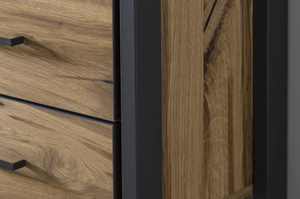 Nowoczesna dębowa witryna ze szklanymi drzwiami TURID 2S2D / szer. 97,5 cm