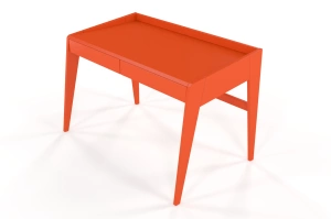 Drewniane biurko / toaletka z szufladami Visby LISA / kolor marsala / 125x70 cm