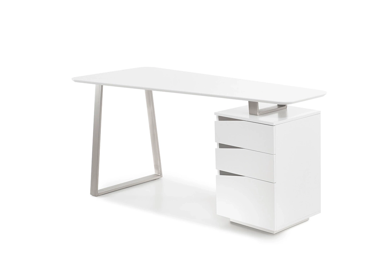 Nowoczesne białe biurko z szufladami TORI II / 150x67 cm