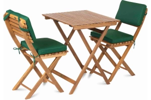 Zestaw mebli LAGOS z drewna akacjowego na balkon lub taras / stolik + 2 krzesła