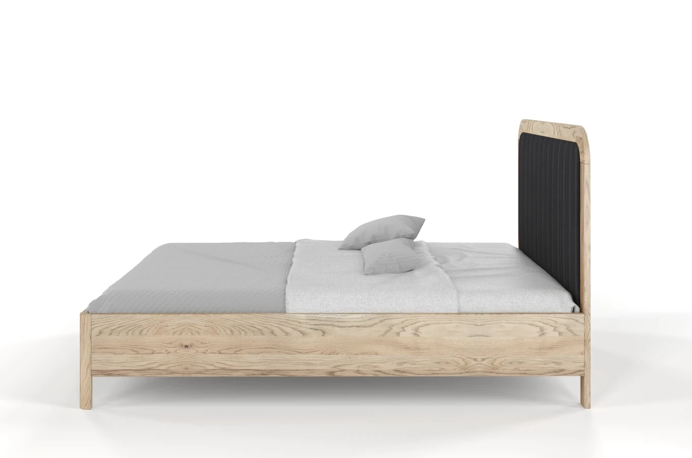 Tapicerowane łóżko drewniane dębowe Visby MODENA z wysokim zagłówkiem / 180x200 cm, olej retro, zagłówek Casablanca 2316