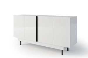 Elegancka biała komoda Dancan ARTEMISA ze złotymi dodatkami / szer. 163 cm