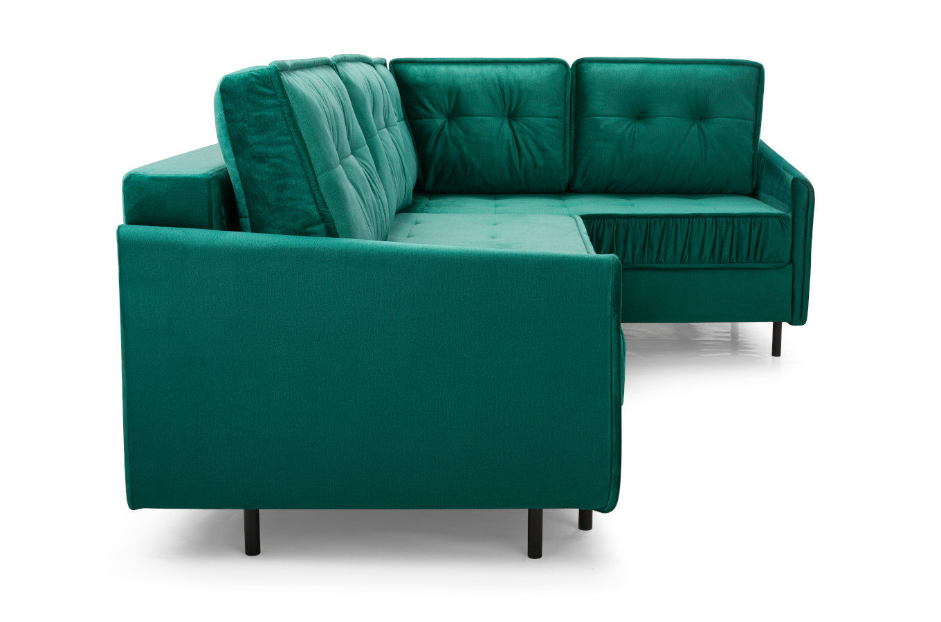 Nowoczesny narożnik ZANZIBAR L z funkcją spania i pojemnikiem na pościel