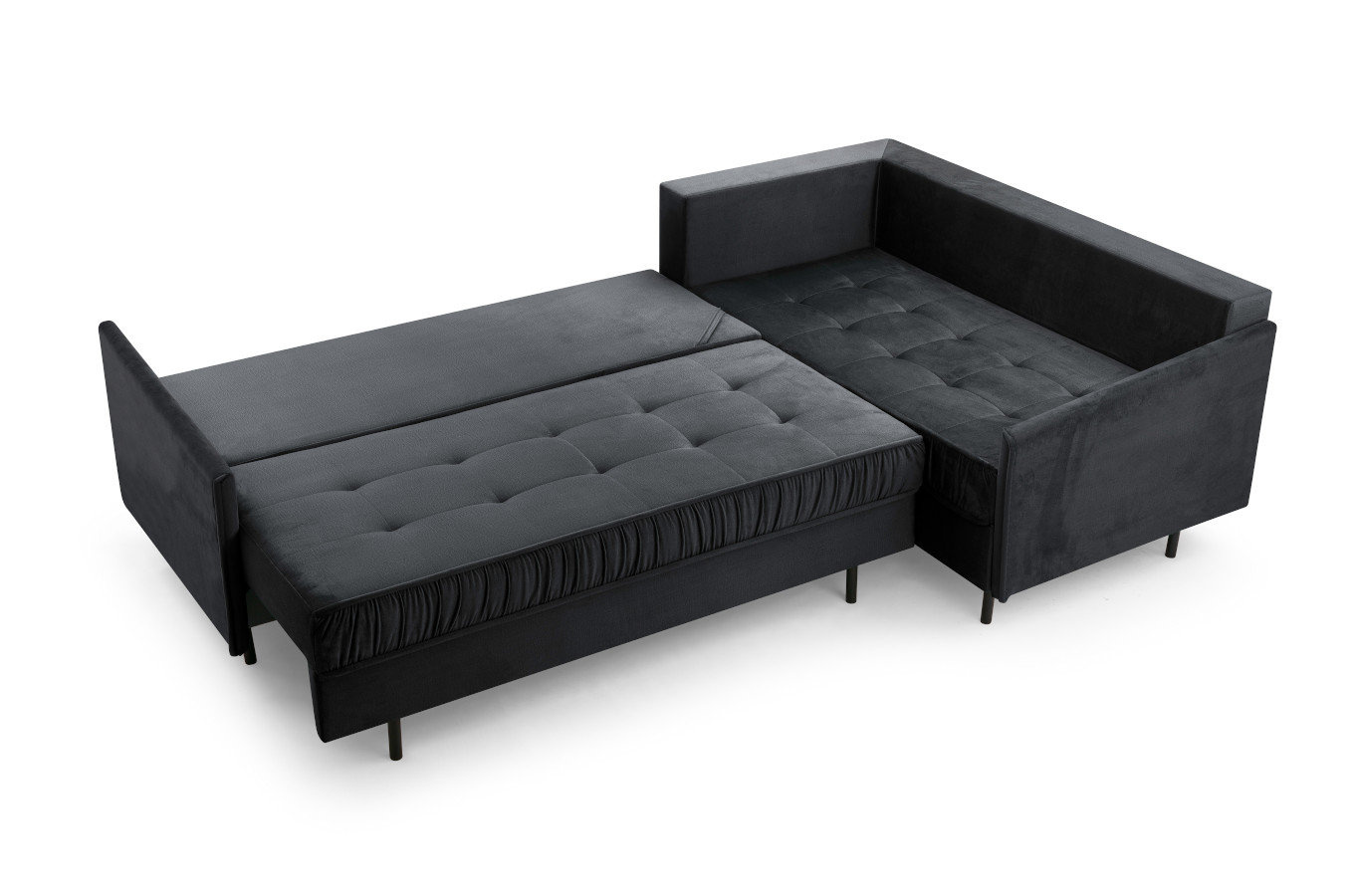 Nowoczesny narożnik ZANZIBAR L z funkcją spania i pojemnikiem na pościel