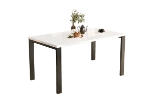 Nowoczesny rozkładany stół GARANT 80-170 x 80 cm (biały połysk)