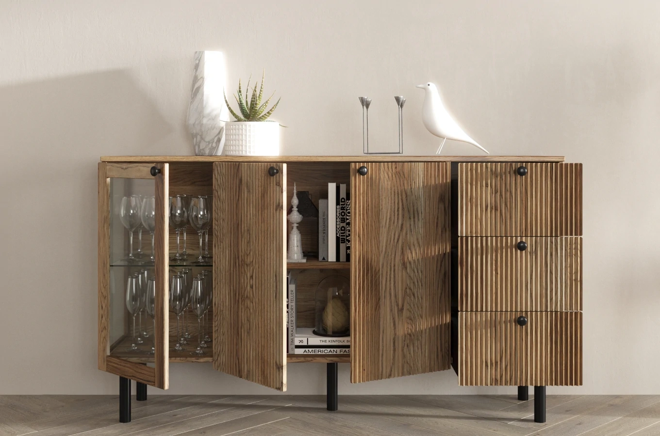 Komoda dębowa Visby Norvik / szer. 160 cm