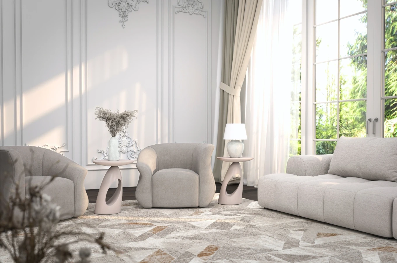 Stolik drewniany Kayani ISLAND różne kolory, wys. 40 cm