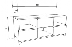 Komoda drewniana LUKE / szer. 150 cm