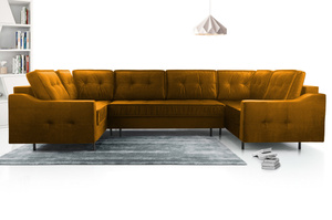 Duży nowoczesny narożnik HAITI U z funkcją spania i pojemnikiem na pościel