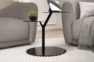 Metalowy stolik pomocniczy do salonu Kayani IROKO / kolor czarny
