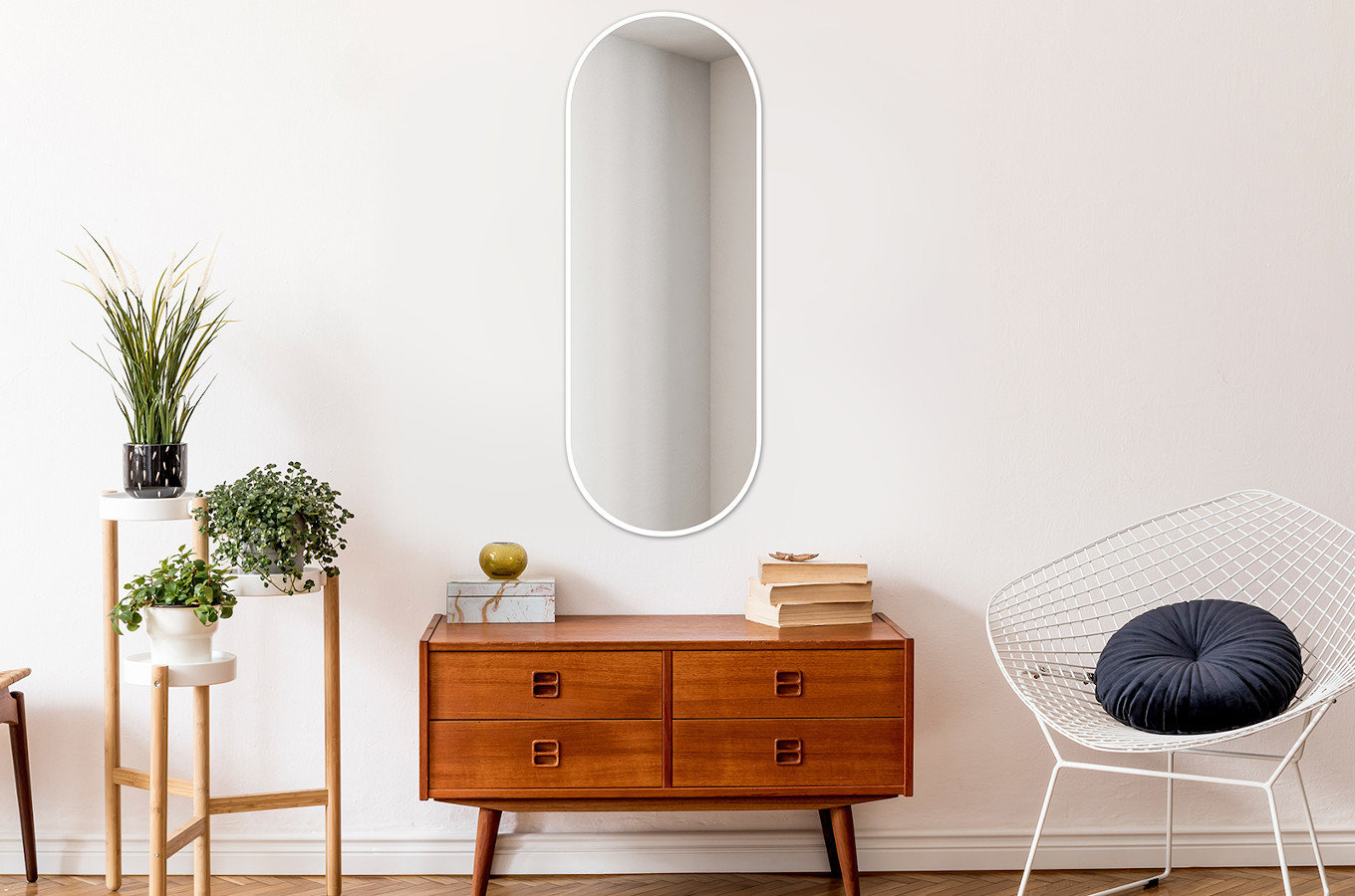 Owalne lustro KORIA Delicate / rama dostępna w 5 kolorach