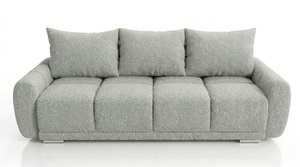 Nowoczesna rozkładana sofa 3-osobowa Skandica DUNA 3 z funkcją spania i pojemnikiem na pościel / boucle Centaur 02 / jasny szary / szer. 234 cm