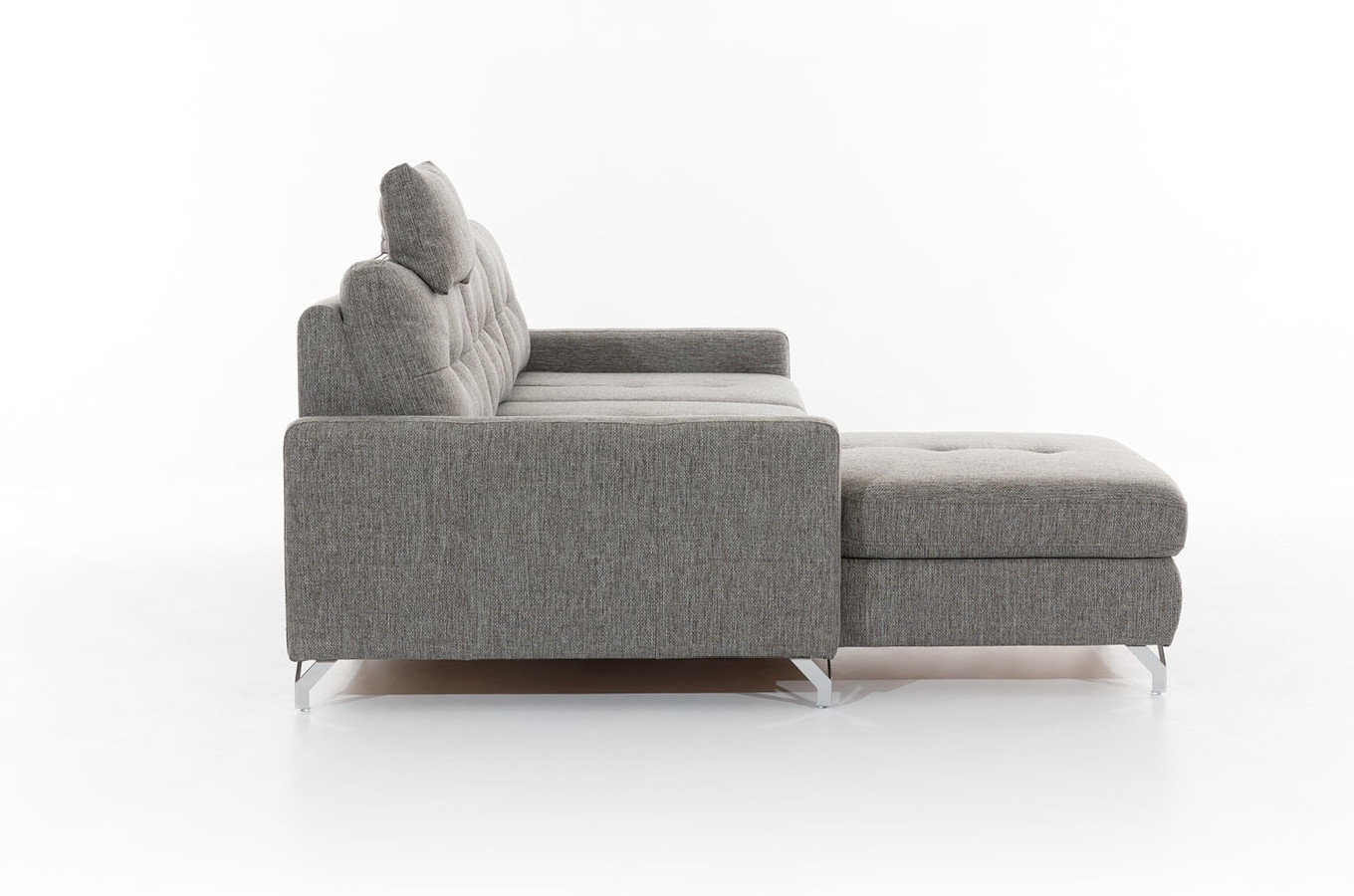 Elegancki tapicerowany narożnik FURLO z funkcją spania i pojemnikiem na pościel