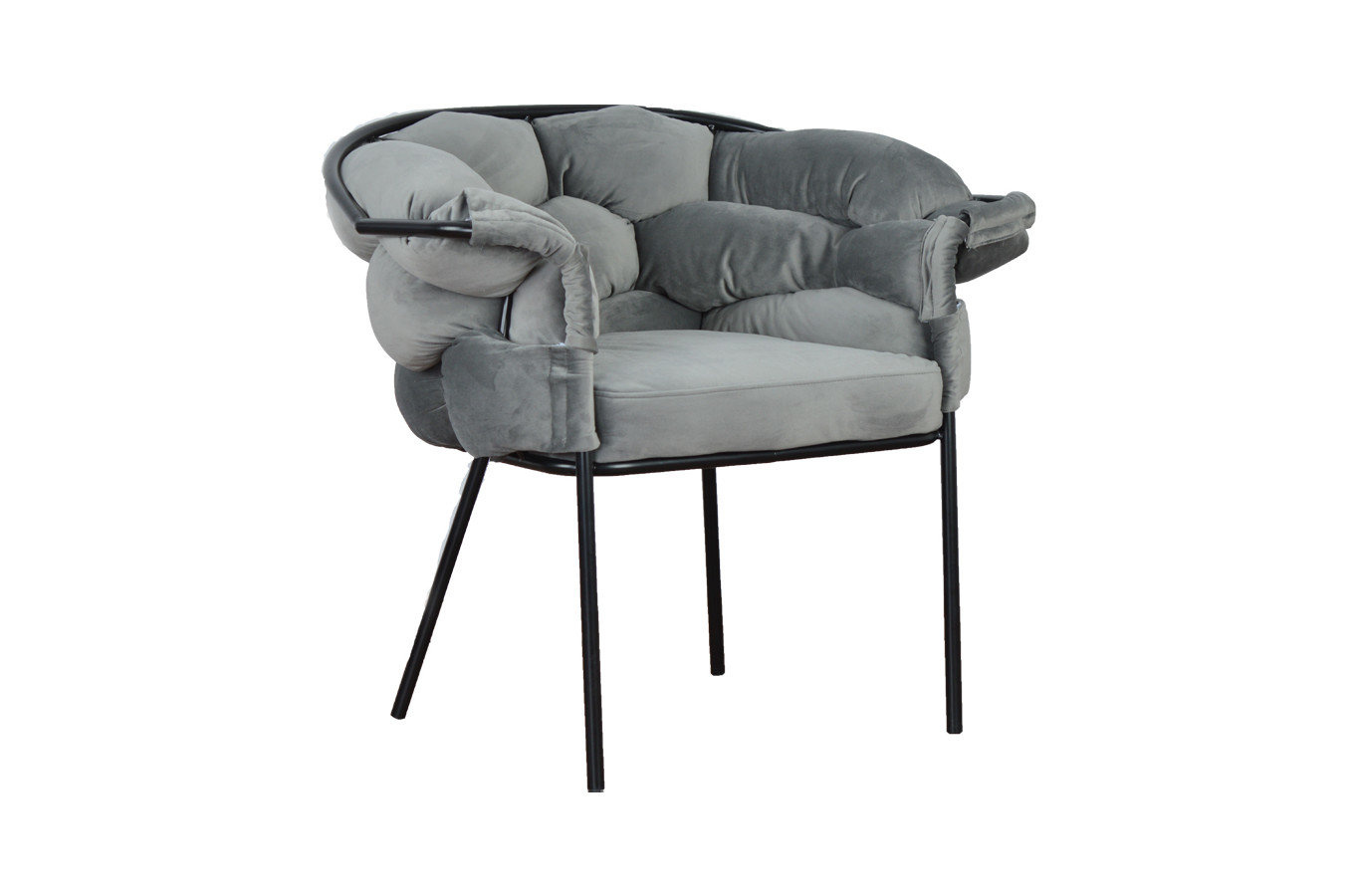 Nowoczesne krzesło FAVO BLACK z plecionym oparciem