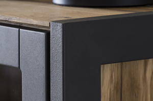 Nowoczesna dębowa witryna TURID ze szklanymi drzwiami 3S6D / szer. 157,5 cm