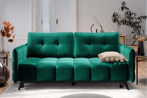 Nowoczesna sofa rozkładana SAMANTA z funkcją spania i pojemnikiem na pościel / szerokość 205 cm
