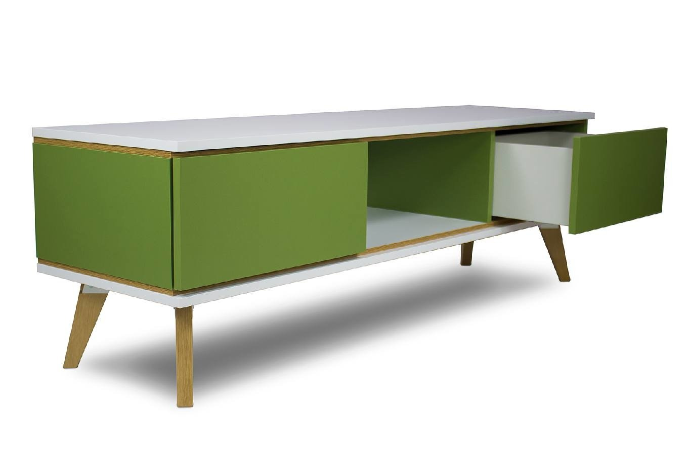 Zielona komoda RTV Skandica JORGEN / szer. 160 cm