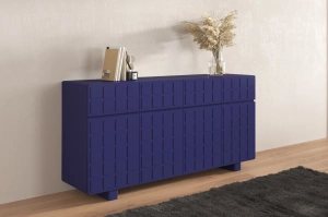 Nowoczesna komoda z frontami 3D Skandica CUBO LONG / kolor granat szlachetny / szer. 169 cm